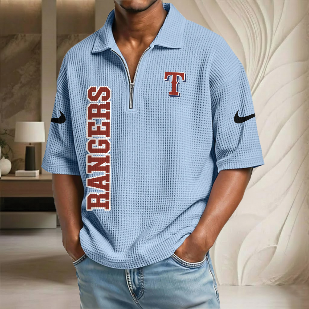 MLB x TEX Baseball Waffle Half-Zip Polo Shirt HLP HLPHUONG