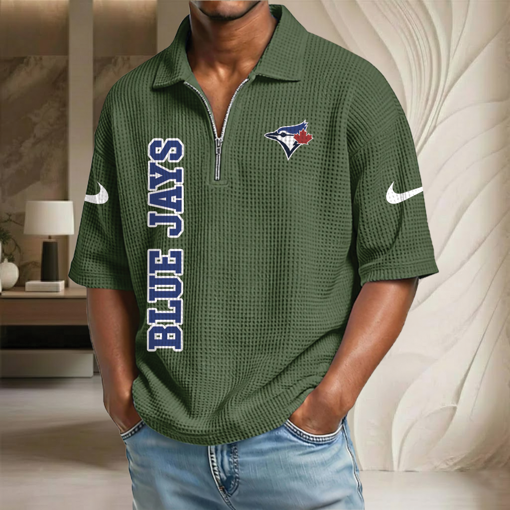 MLB x TOR Baseball Waffle Half-Zip Polo Shirt HLP HLPHUONG