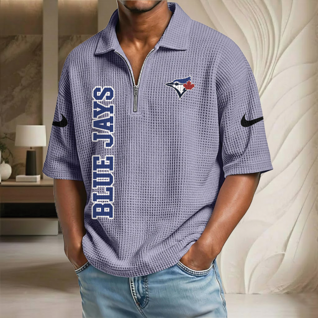MLB x TOR Baseball Waffle Half-Zip Polo Shirt HLP HLPHUONG