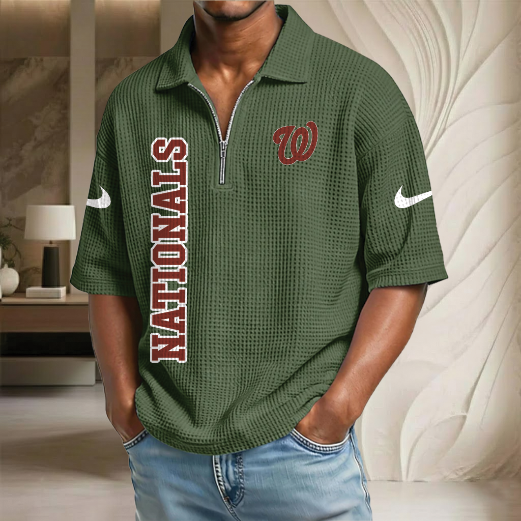 MLB x WAS Baseball Waffle Half-Zip Polo Shirt HLP HLPHUONG