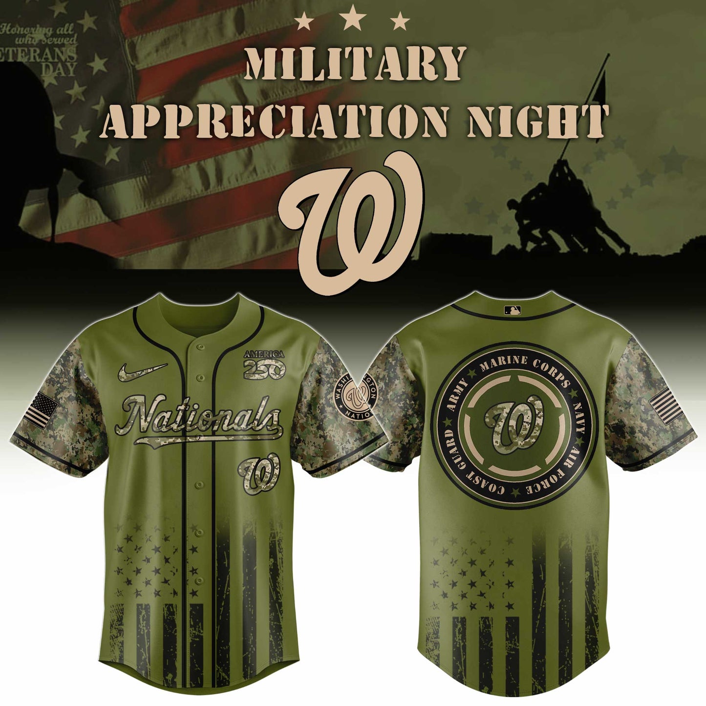 MLB x WAS Military Baseball Jersey HLP HLPHUONG