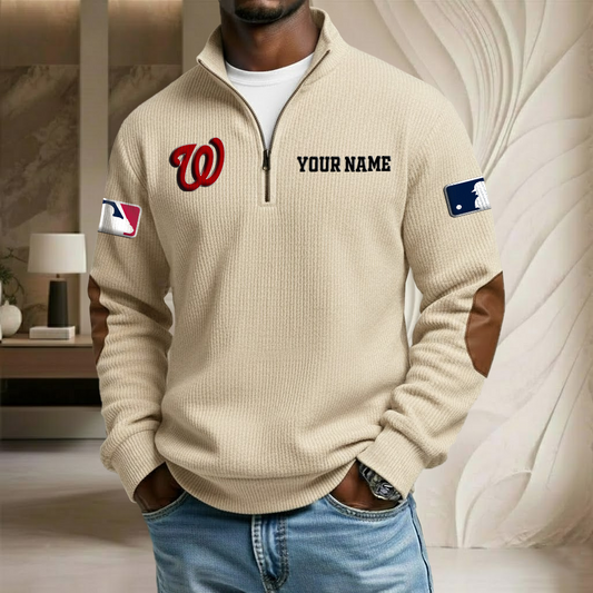 MLB x WN Custom Name Stand Collar Half-zip Sweatshirt HLP HLPHUONG