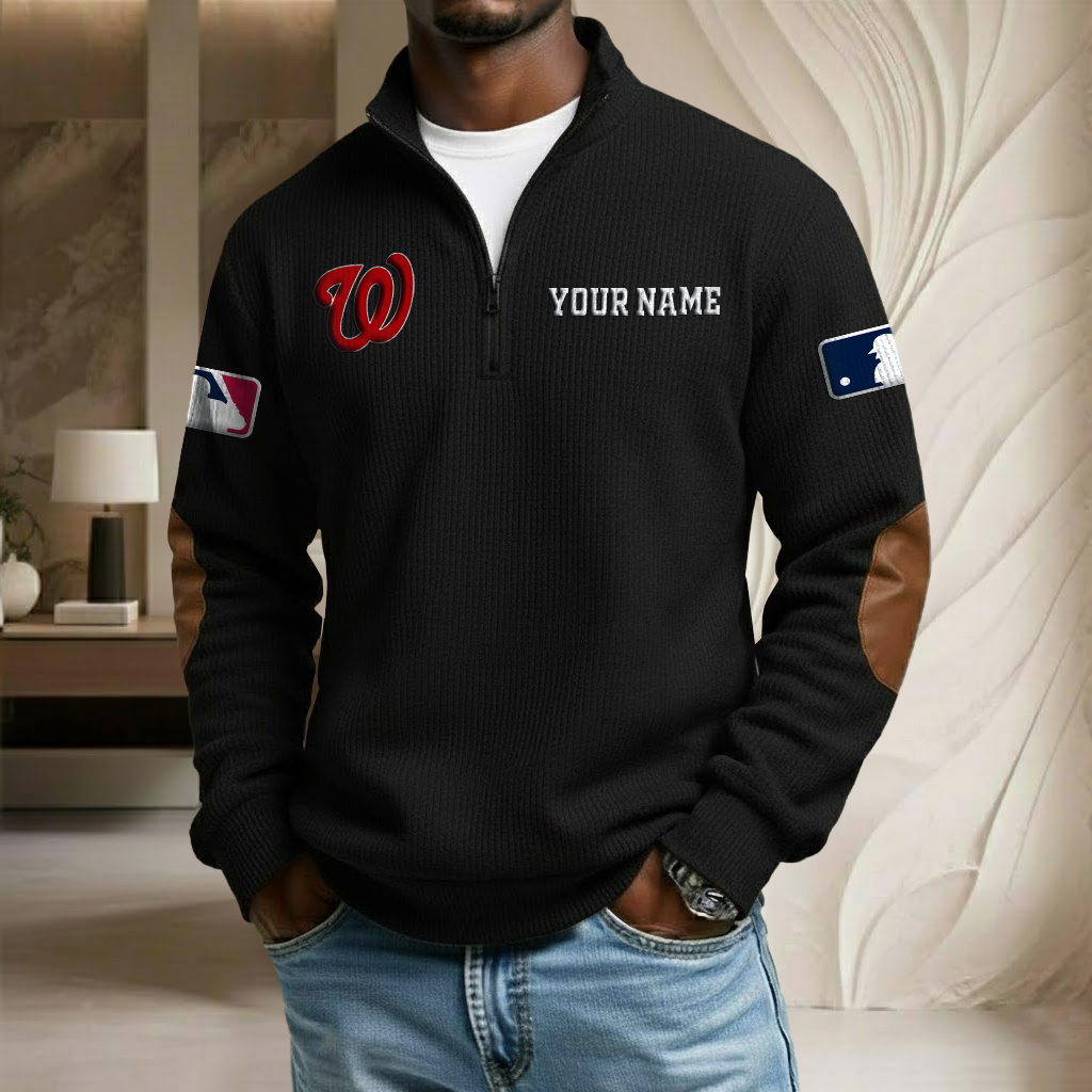 MLB x WN Custom Name Stand Collar Half-zip Sweatshirt HLP HLPHUONG