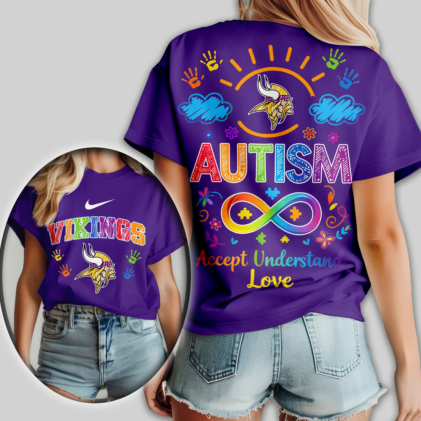 MV Premium NFL National Autism Acceptance Month Women Shirt DDT NTL