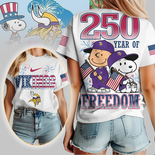 MV Premium NFL Peanuts 250 Years Of Freedom 3D Shirt DDT NTL