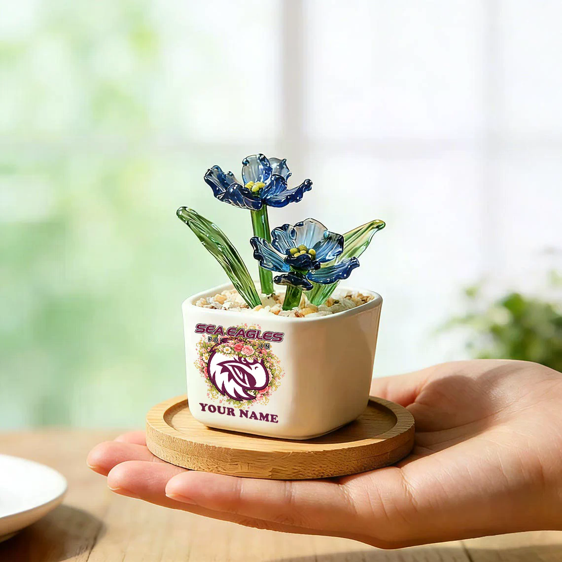 MW _NRL Custom Birth Month Glass Flower Pot Handmade Gift For Fan - Limited Edition NAK TTT