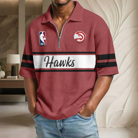 NBA x AH Basketball Waffle Half-Zip Polo Shirt HLP HLPHUONG