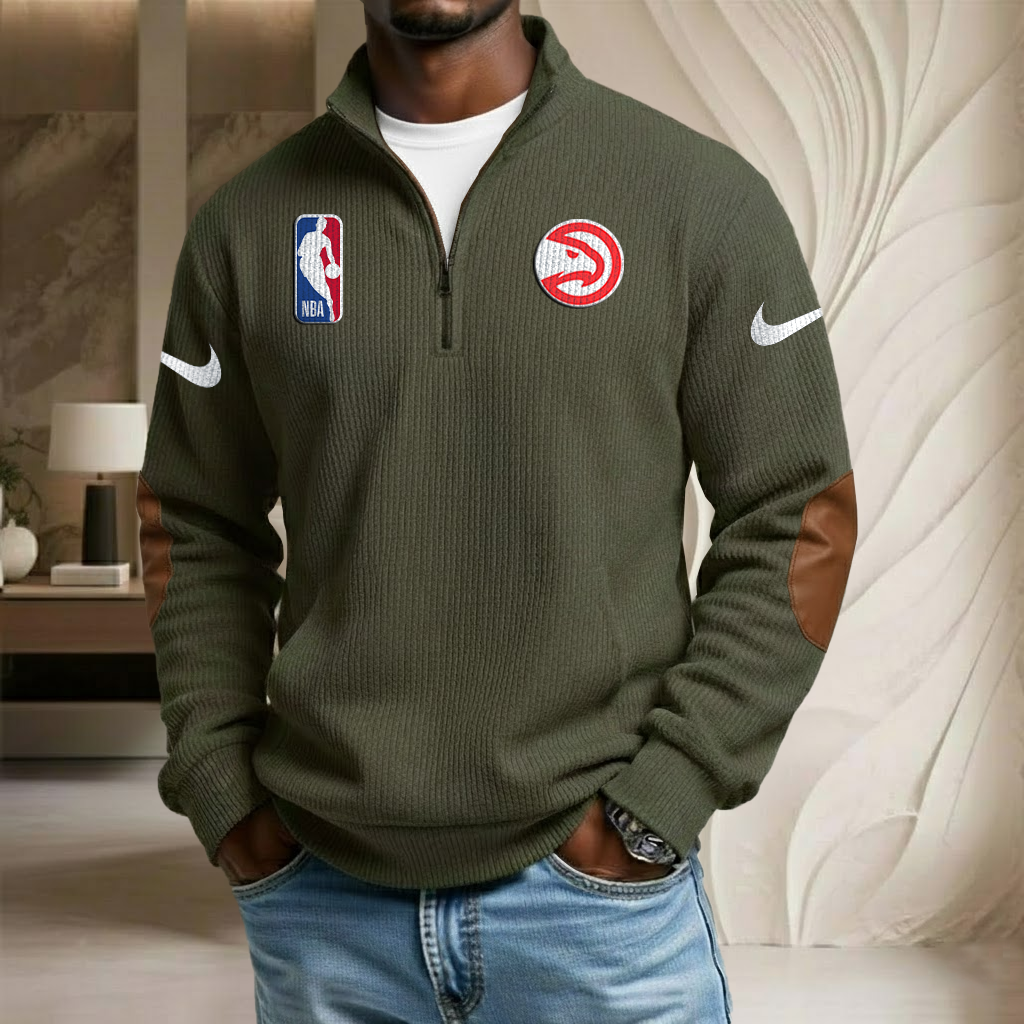NBA x ATL Sport Team Stand Collar Half-zip Sweatshirt HLP HLPHUONG