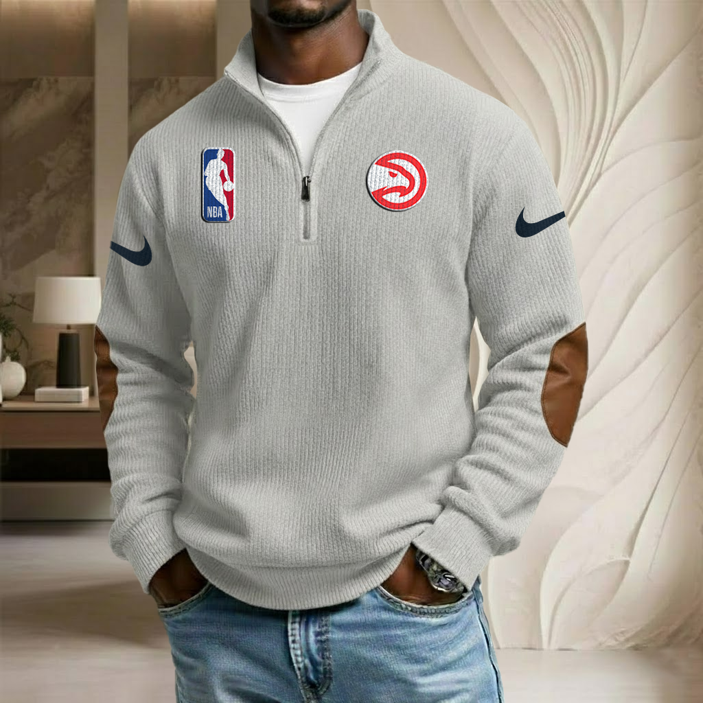 NBA x ATL Sport Team Stand Collar Half-zip Sweatshirt HLP HLPHUONG