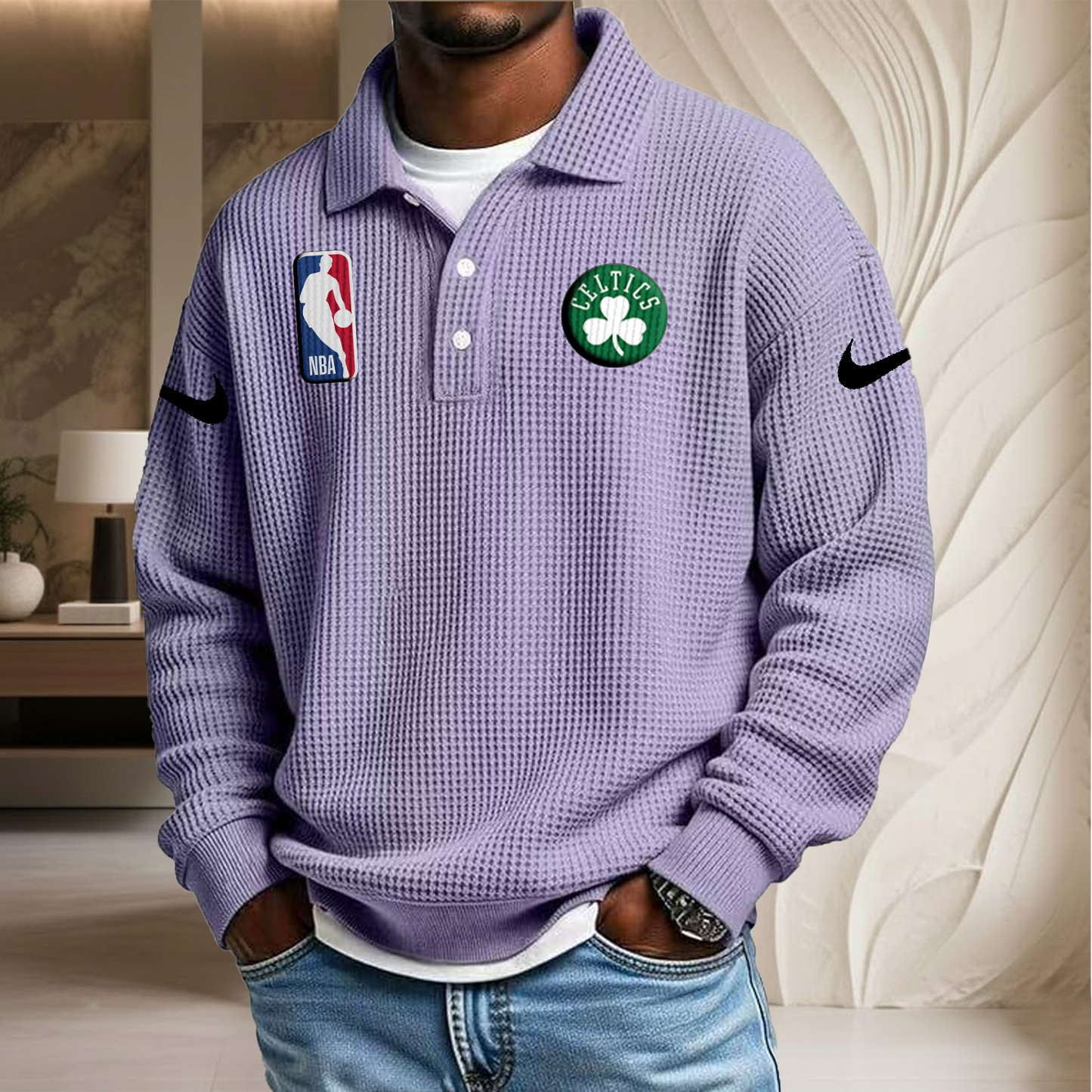 NBA x BC Waffle Three Button Lapel Polo HLP HLPHUONG