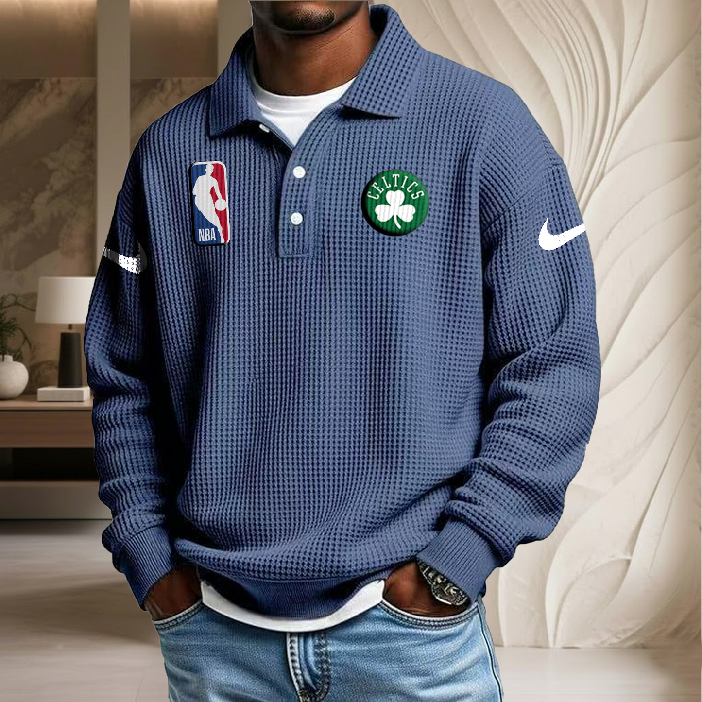 NBA x BC Waffle Three Button Lapel Polo HLP HLPHUONG