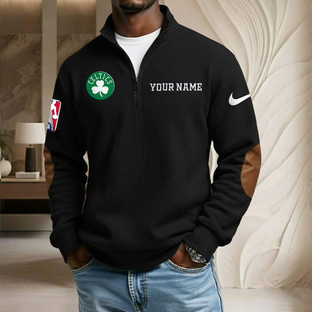 NBA x BOS Custom Name Stand Collar Half-zip Sweatshirt HLP HLPHUONG