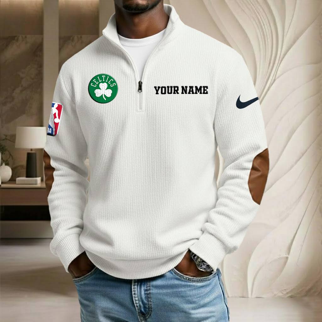 NBA x BOS Custom Name Stand Collar Half-zip Sweatshirt HLP HLPHUONG