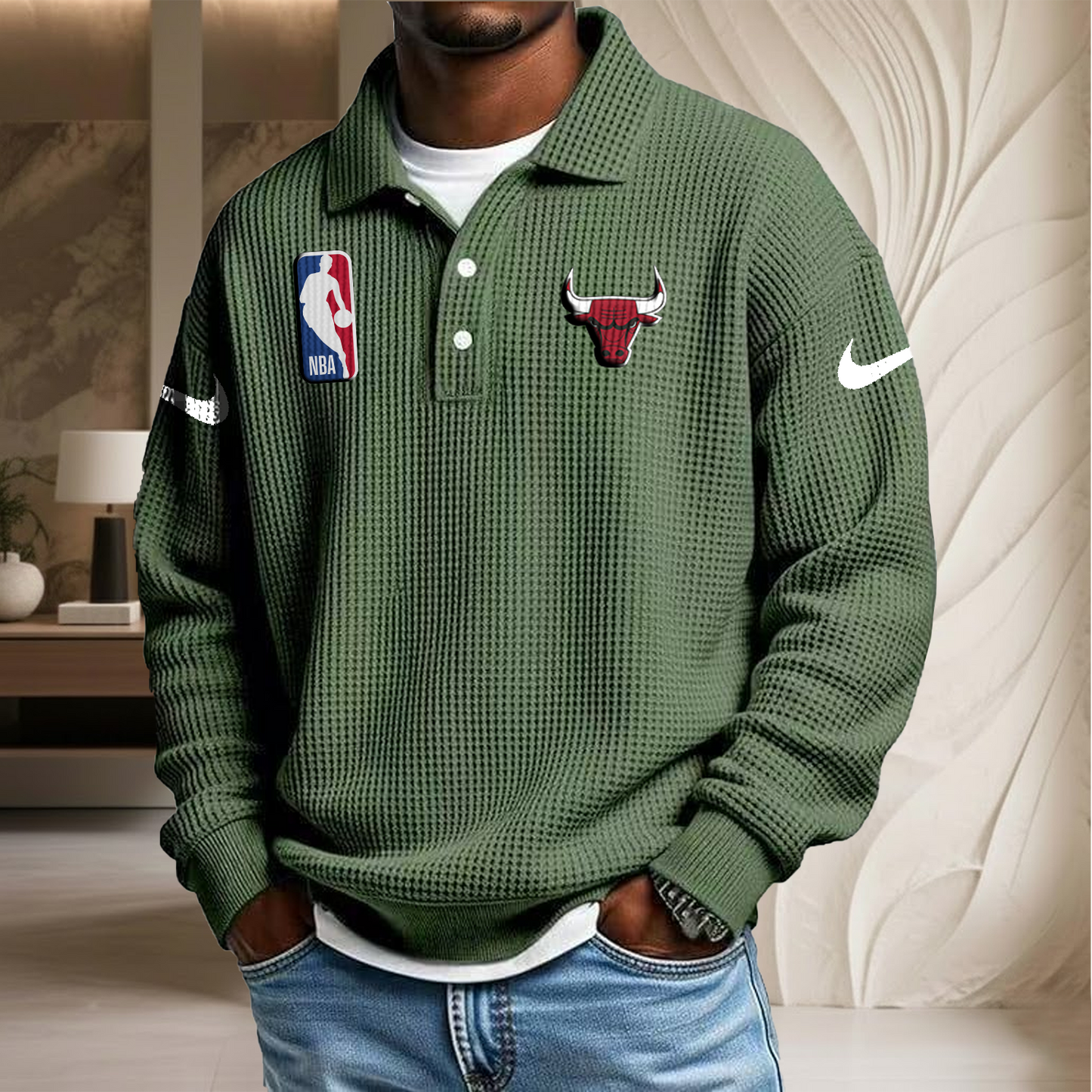 NBA x CB Waffle Three Button Lapel Polo HLP HLPHUONG