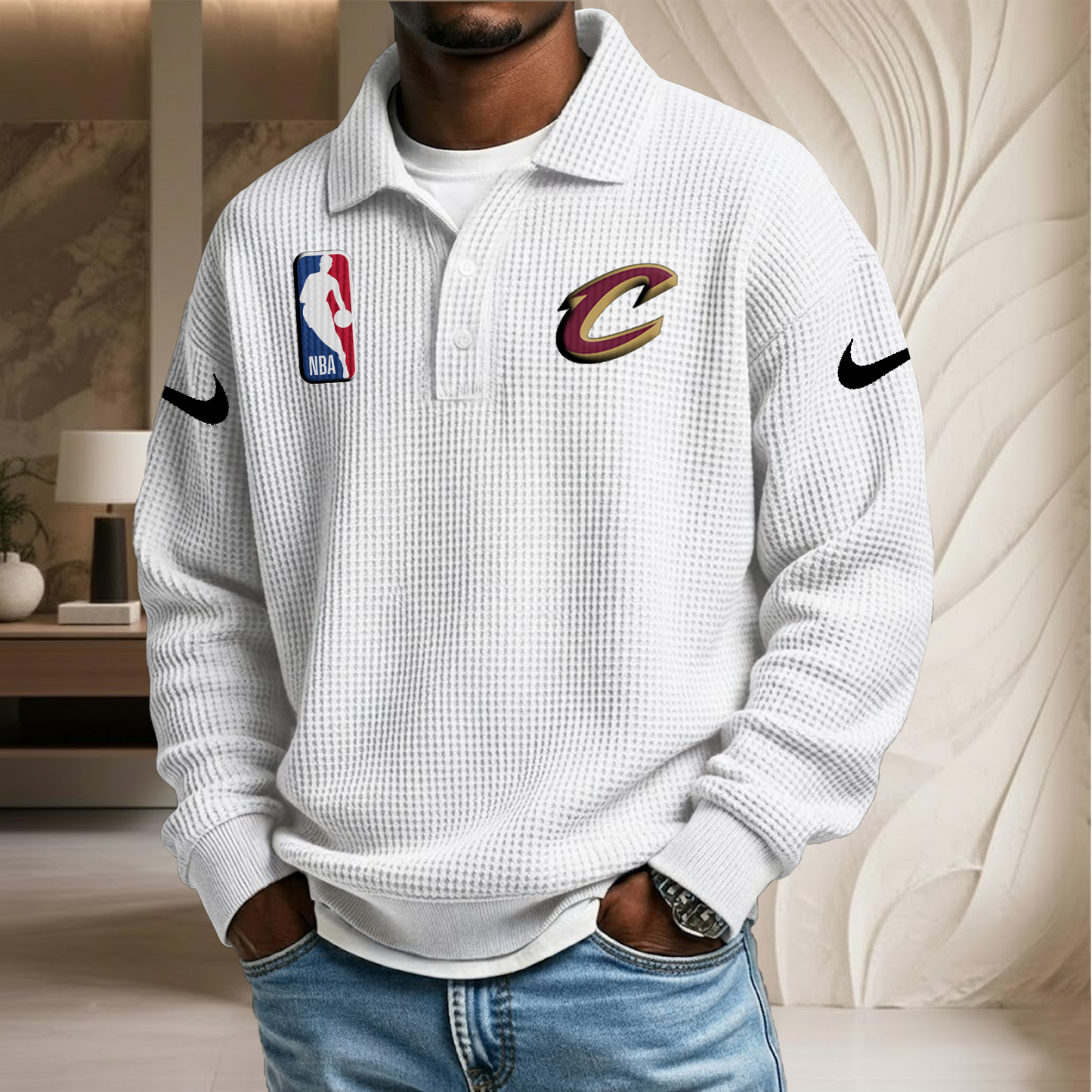 NBA x CC Waffle Three Button Lapel Polo HLP HLPHUONG