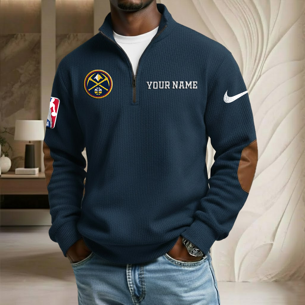 NBA x DEN Custom Name Stand Collar Half-zip Sweatshirt HLP HLPHUONG