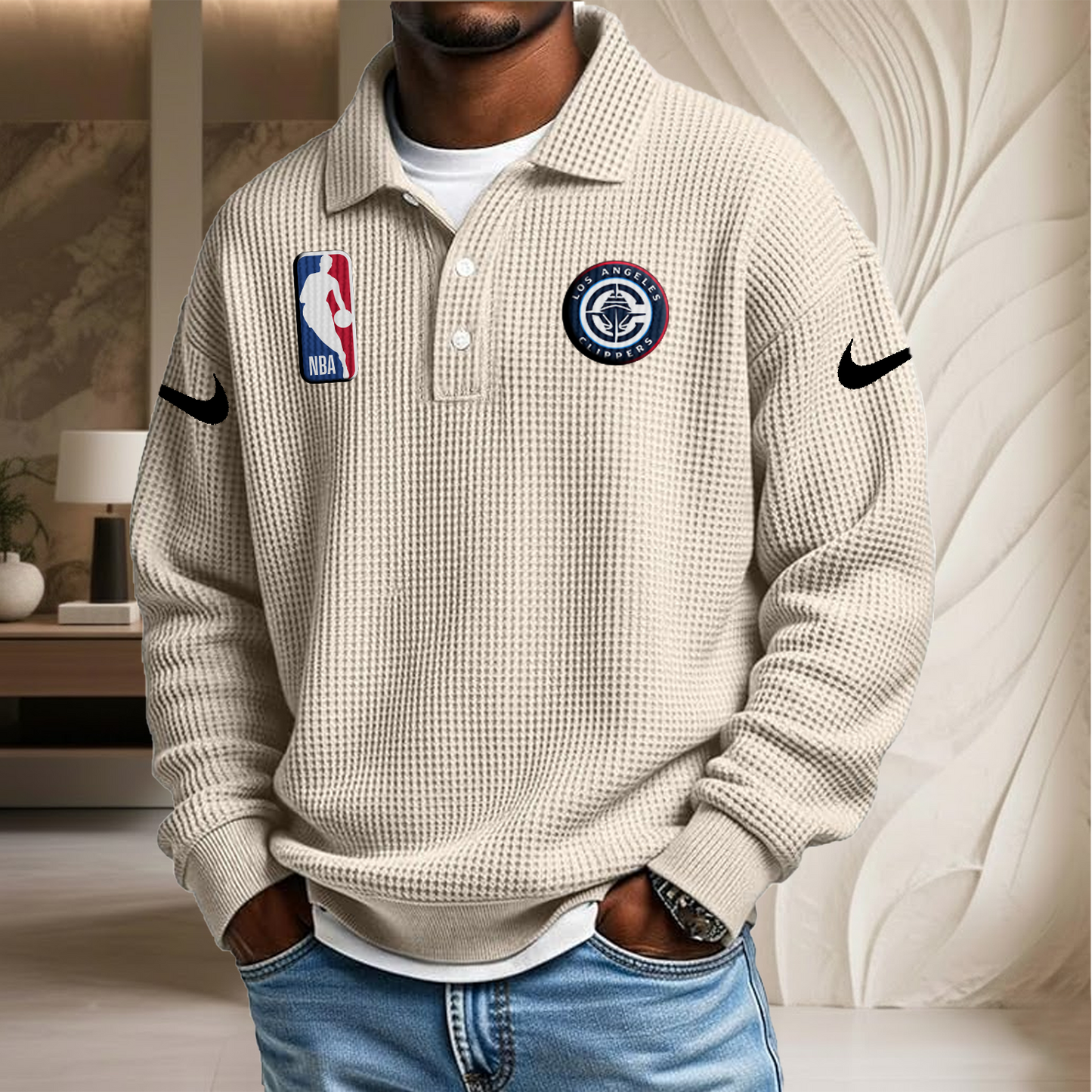 NBA x LAC Waffle Three Button Lapel Polo HLP HLPHUONG