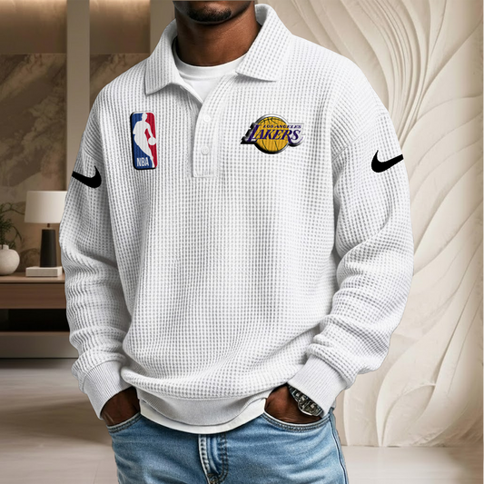 NBA x LAL Waffle Three Button Lapel Polo HLP HLPHUONG