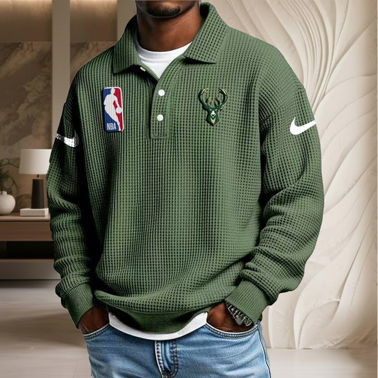 NBA x MB Waffle Three Button Lapel Polo HLP HLPHUONG