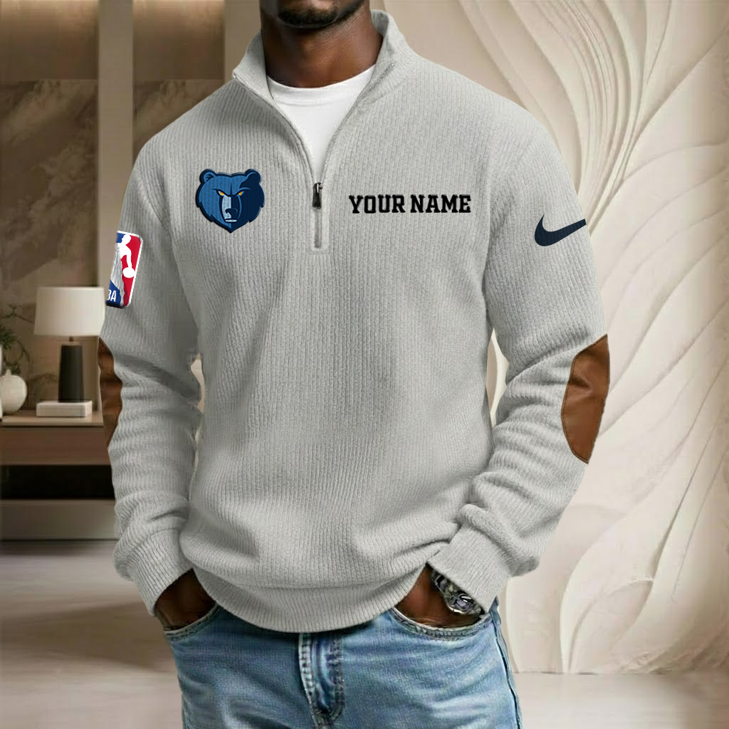NBA x MEM Custom Name Stand Collar Half-zip Sweatshirt HLP HLPHUONG