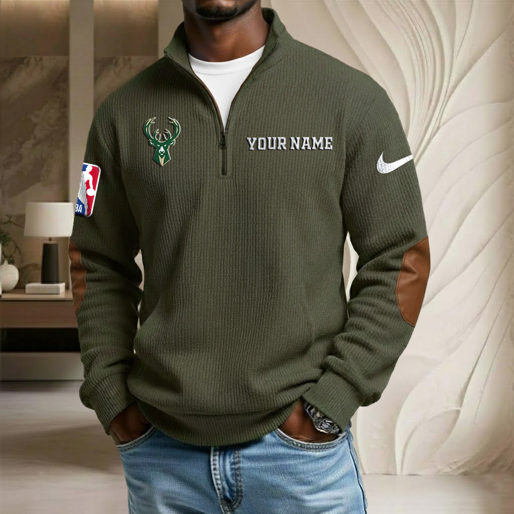 NBA x MIL Custom Name Stand Collar Half-zip Sweatshirt HLP HLPHUONG