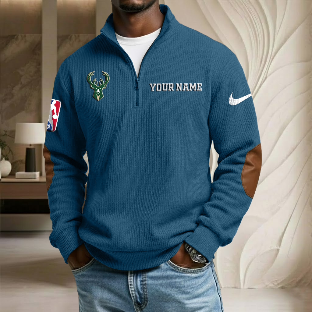 NBA x MIL Custom Name Stand Collar Half-zip Sweatshirt HLP HLPHUONG