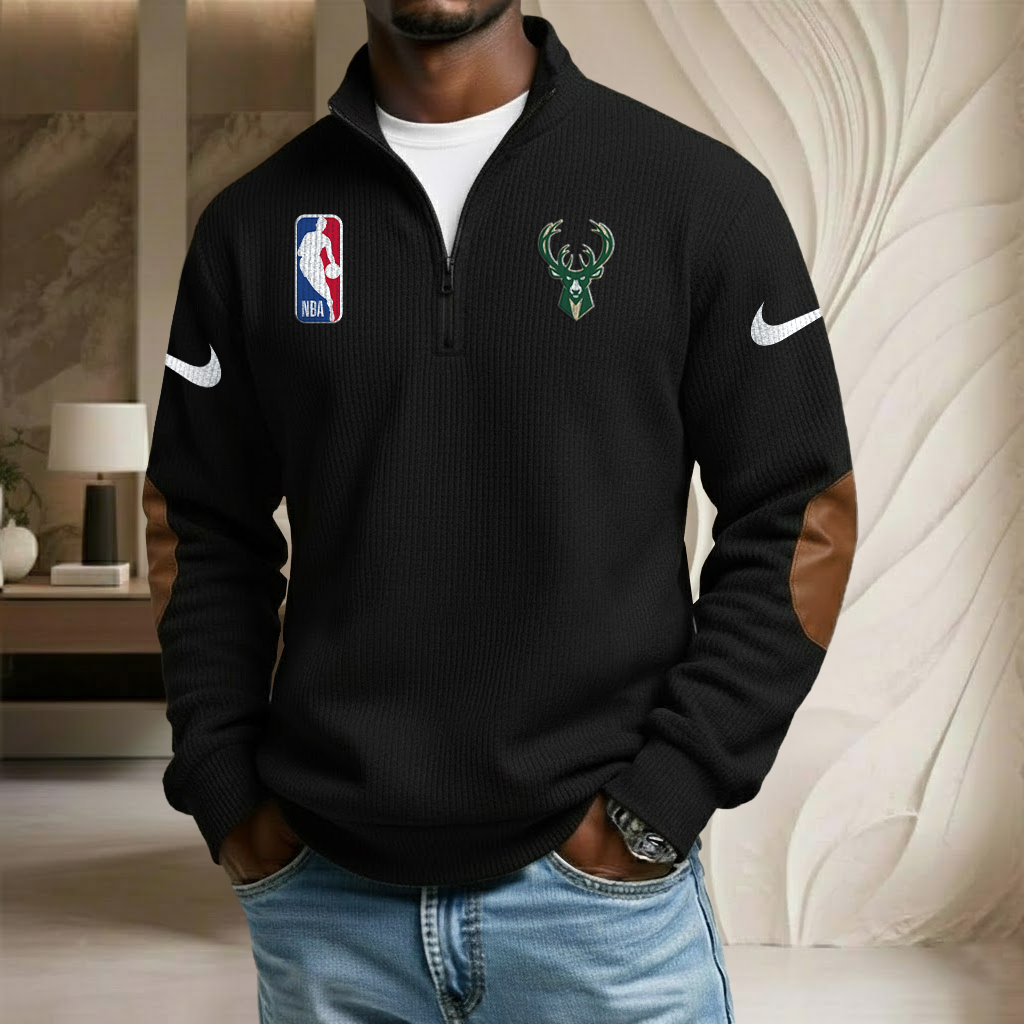 NBA x MIL Sport Team Stand Collar Half-zip Sweatshirt HLP HLPHUONG