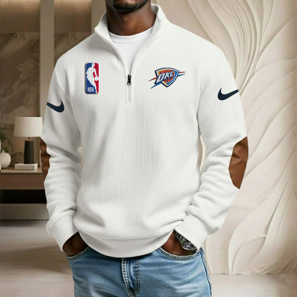 NBA x OKC Sport Team Stand Collar Half-zip Sweatshirt HLP HLPHUONG