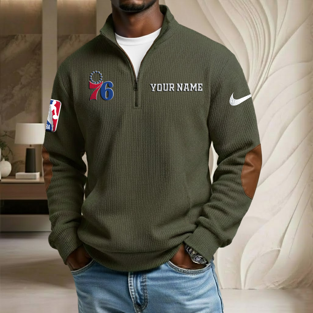 NBA x PHI Custom Name Stand Collar Half-zip Sweatshirt HLP HLPHUONG