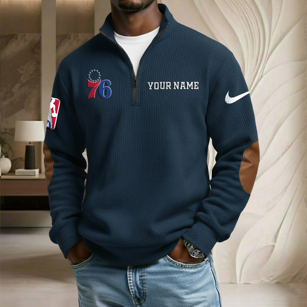 NBA x PHI Custom Name Stand Collar Half-zip Sweatshirt HLP HLPHUONG