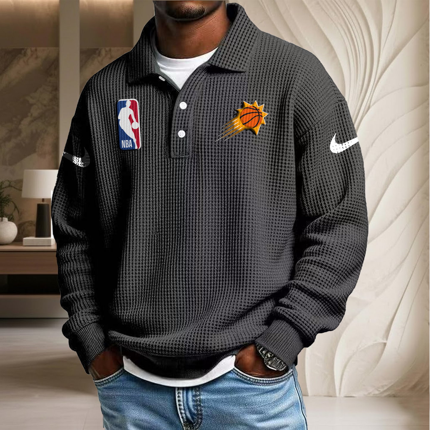 NBA x PS Waffle Three Button Lapel Polo HLP HLPHUONG