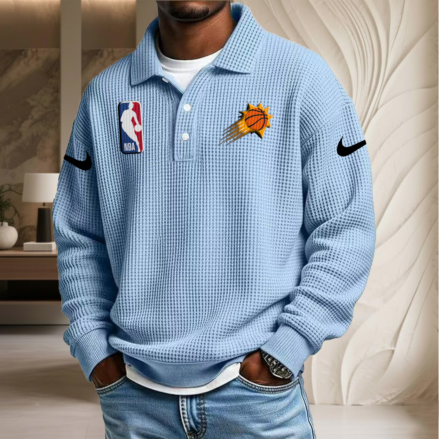 NBA x PS Waffle Three Button Lapel Polo HLP HLPHUONG