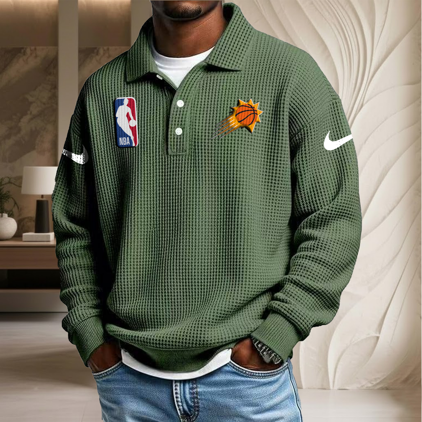 NBA x PS Waffle Three Button Lapel Polo HLP HLPHUONG