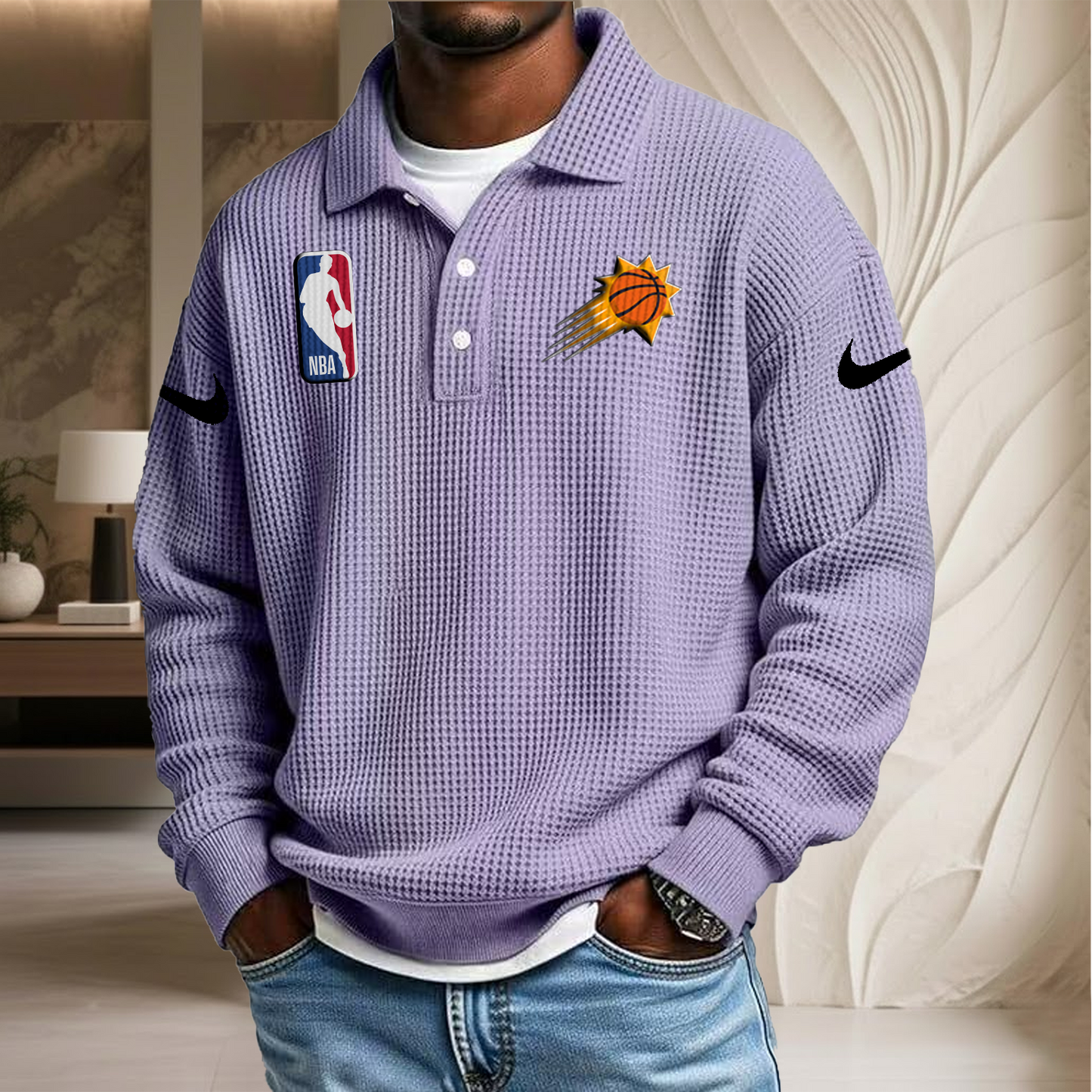NBA x PS Waffle Three Button Lapel Polo HLP HLPHUONG