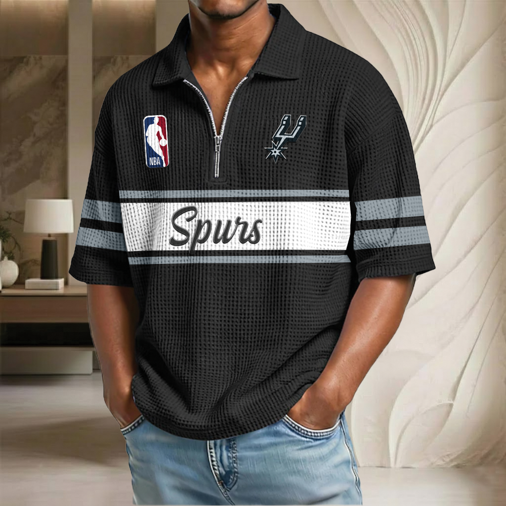 NBA x SAS Basketball Waffle Half-Zip Polo Shirt HLP HLPHUONG