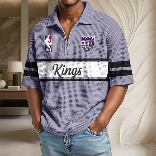 NBA x SK Basketball Waffle Half-Zip Polo Shirt HLP HLPHUONG