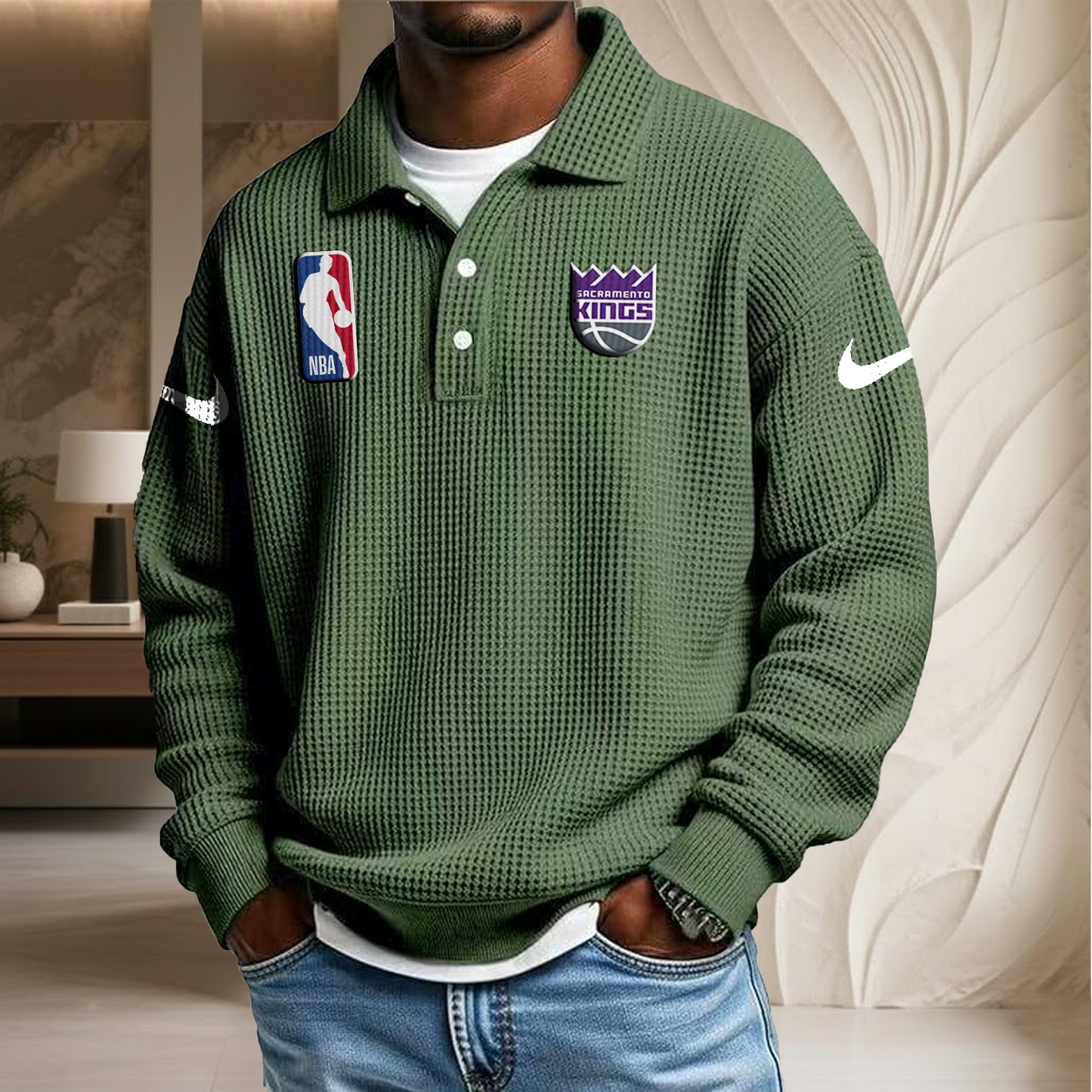 NBA x SK Waffle Three Button Lapel Polo HLP HLPHUONG