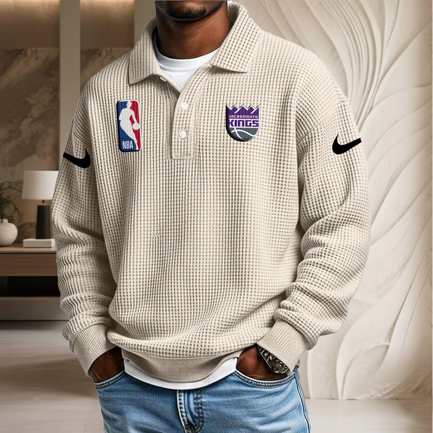 NBA x SK Waffle Three Button Lapel Polo HLP HLPHUONG