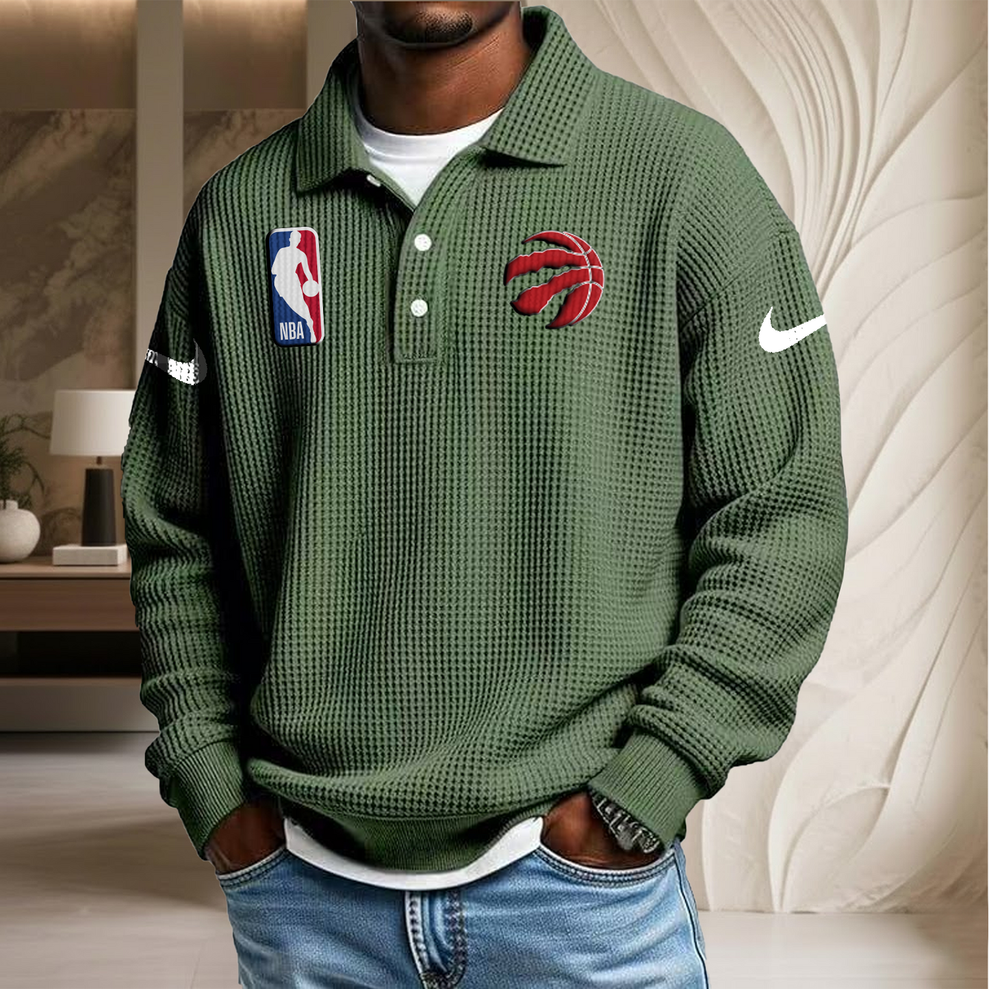 NBA x TR Waffle Three Button Lapel Polo HLP HLPHUONG