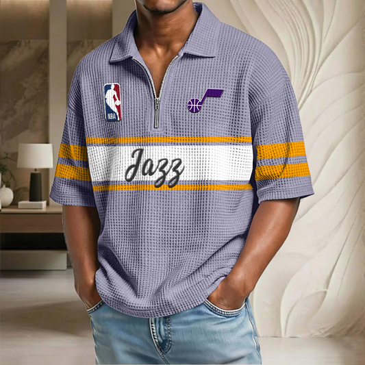 NBA x UJ Basketball Waffle Half-Zip Polo Shirt HLP HLPHUONG