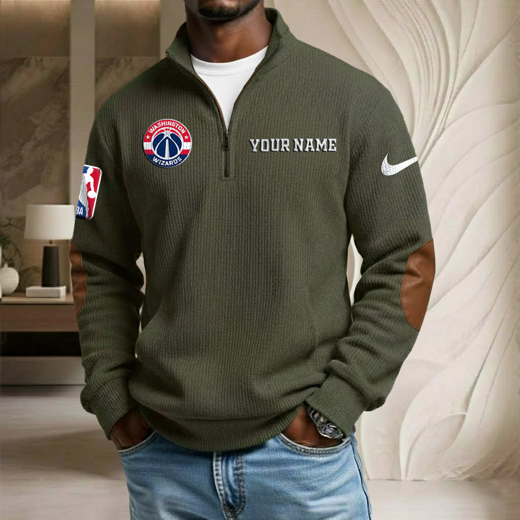 NBA x WAS Custom Name Stand Collar Half-zip Sweatshirt HLP HLPHUONG