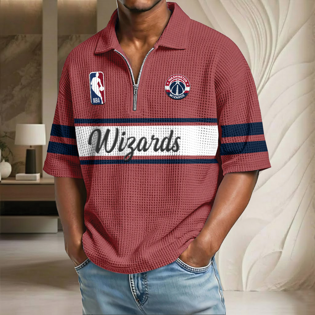 NBA x WW Basketball Waffle Half-Zip Polo Shirt HLP HLPHUONG