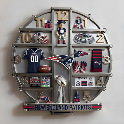NEP x NFL Home Decorative 3D Visual Effect Acrylic Wall Clock NAK CTKT