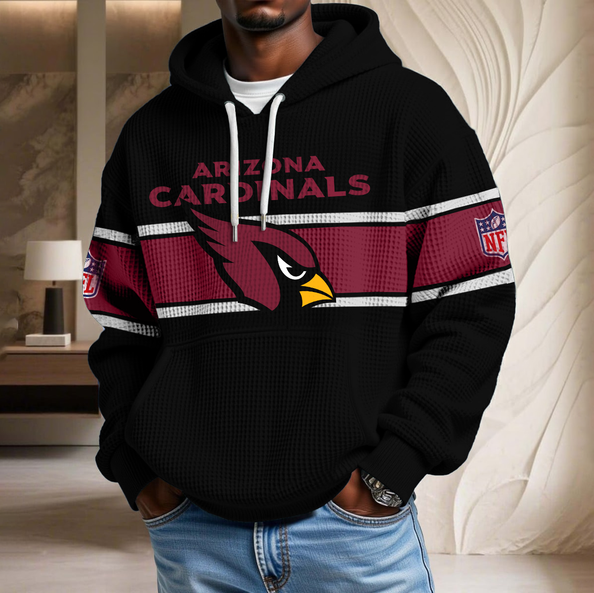 NFL x ARI Black Version Waffle Hoodie HLP HLPHUONG