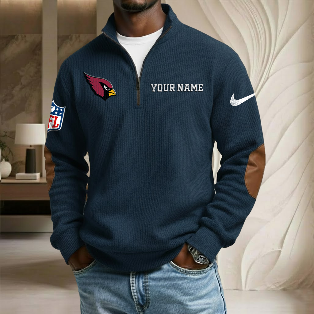 NFL x ARI Custom Name Stand Collar Half-zip Sweatshirt HLP HLPHUONG