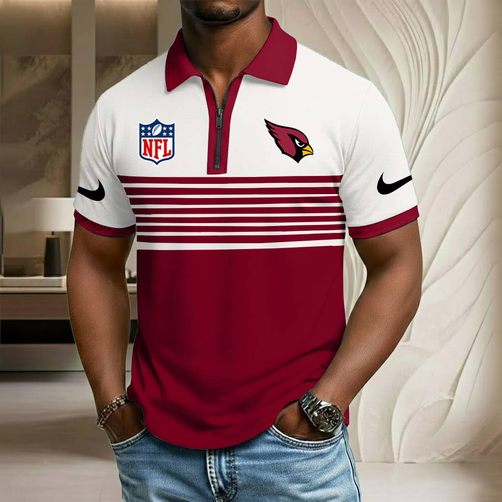 NFL x ARI Sport Zip Polo Golf Shirt HLP 250226 HLPHUONG