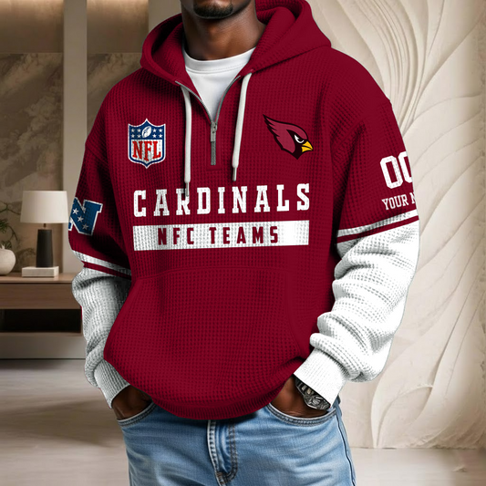 NFL x ARI Team Custom Waffle Half Zip Hoodie HLP HLPHUONG