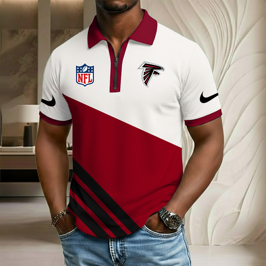 NFL x ATL Sport Zip Polo Golf Shirt HLP HLPHUONG