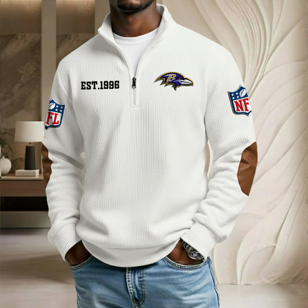 NFL x BAL EST Stand Collar Half-zip Sweatshirt HLP HLPHUONG