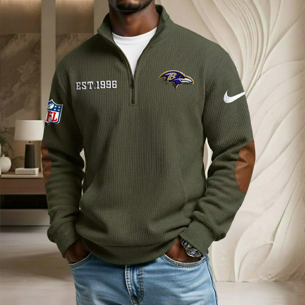 NFL x BAL EST Year Stand Collar Half-zip Sweatshirt HLP HLPHUONG